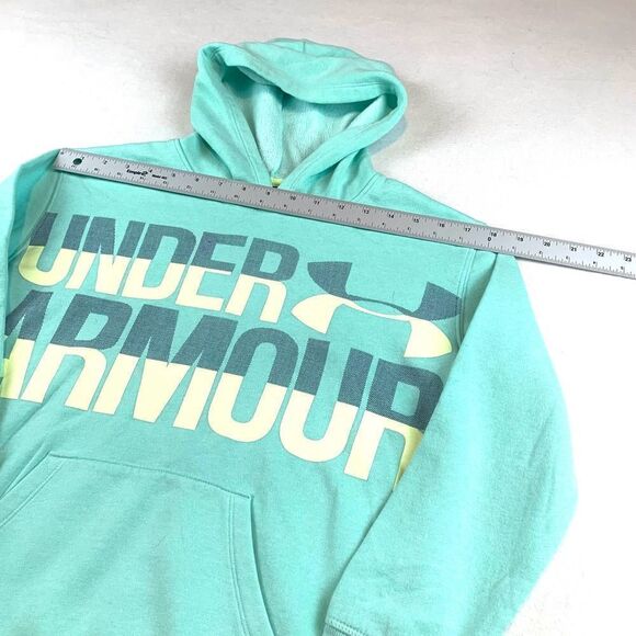 Under Armour Teal Hoodie Sweatshirt Kid’s Medium - Picture 3 of 11